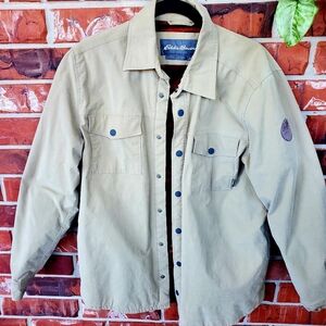 Eddie Bauer Men's Beige Aztec Fleece Lined Shirt Jacket Size M